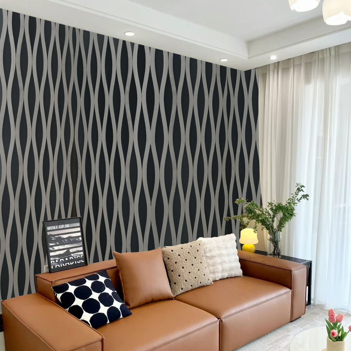 Pannello murale acustico Wave Grigio scuro